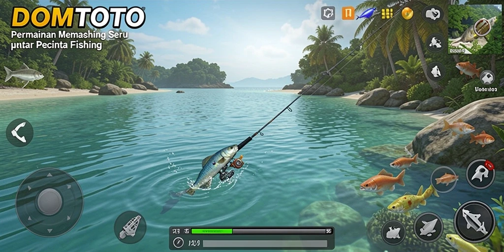 Screenshot menampilkan gameplay memancing yang menarik di DOMTOTO.