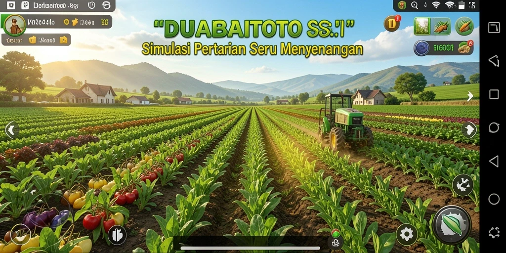 Tangkapan layar DUBAITOTO menunjukkan gameplay pertanian yang seru dan interaktif.