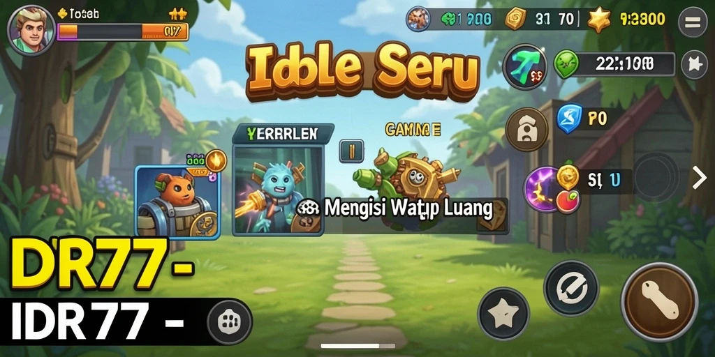Tampilan gameplay menarik IDR77 yang menunjukkan proses pengumpulan sumber daya.