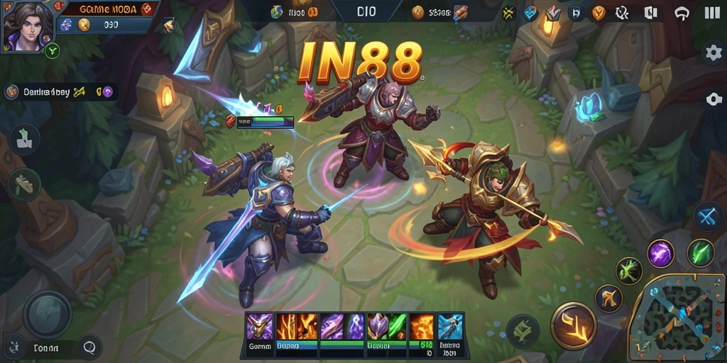 Tampilan seru gameplay IN88 dalam aksi MOBA.