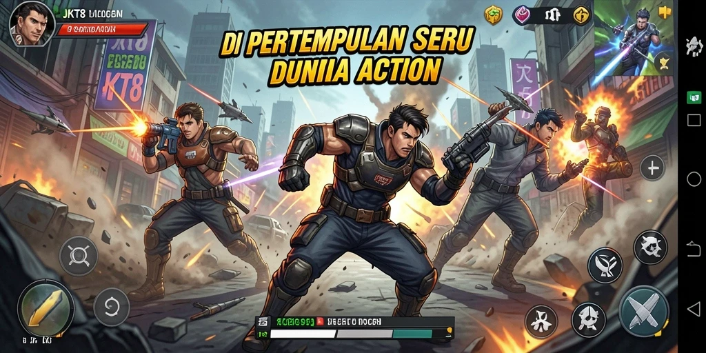 Screenshot JKT8 menunjukkan aksi mendebarkan di pertempuran.
